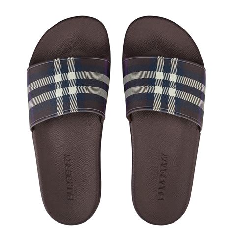 mens burberry sliders|flannels sliders men.